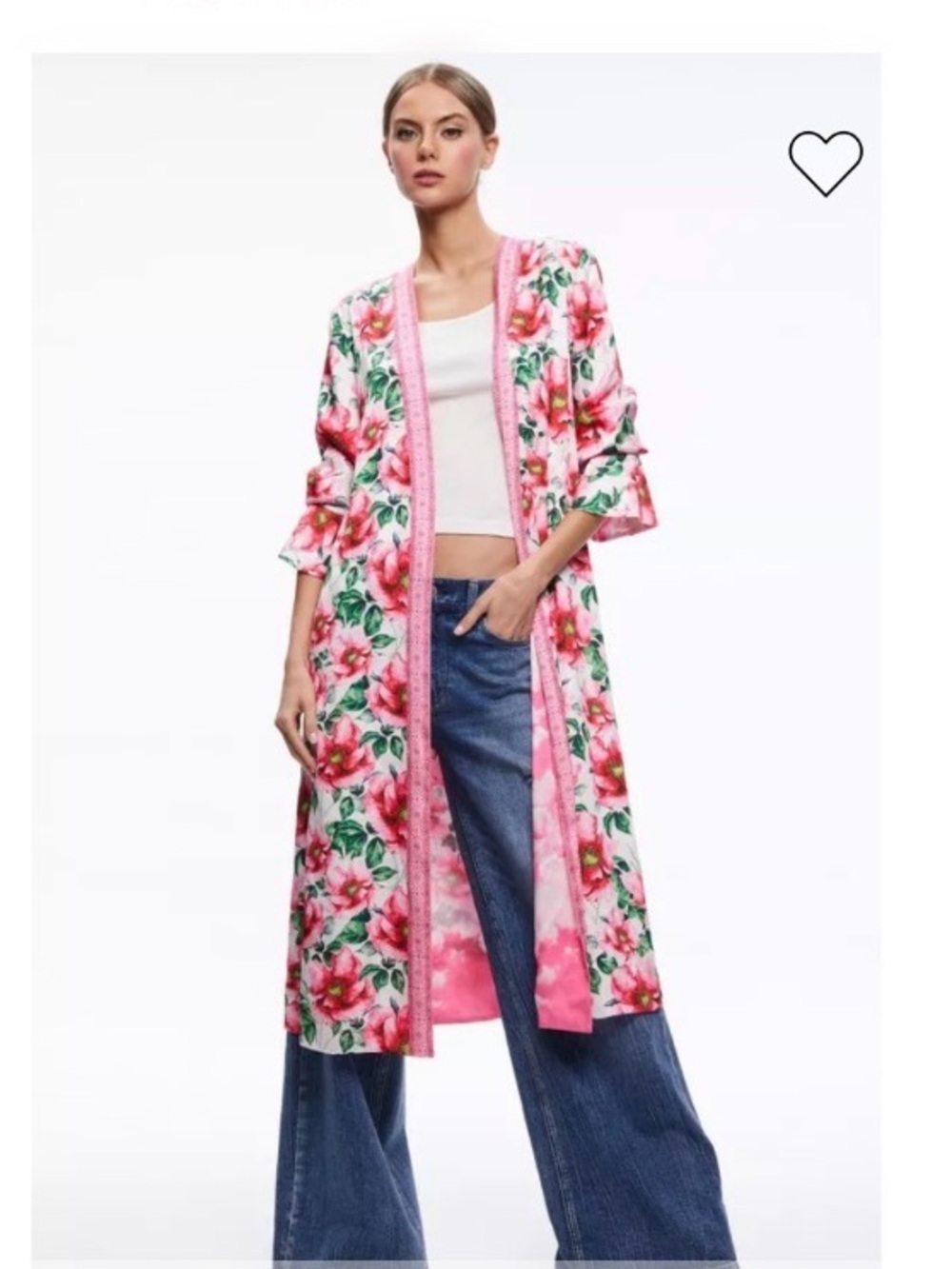 Alice + Olivia Pink Floral Reversible Robe
